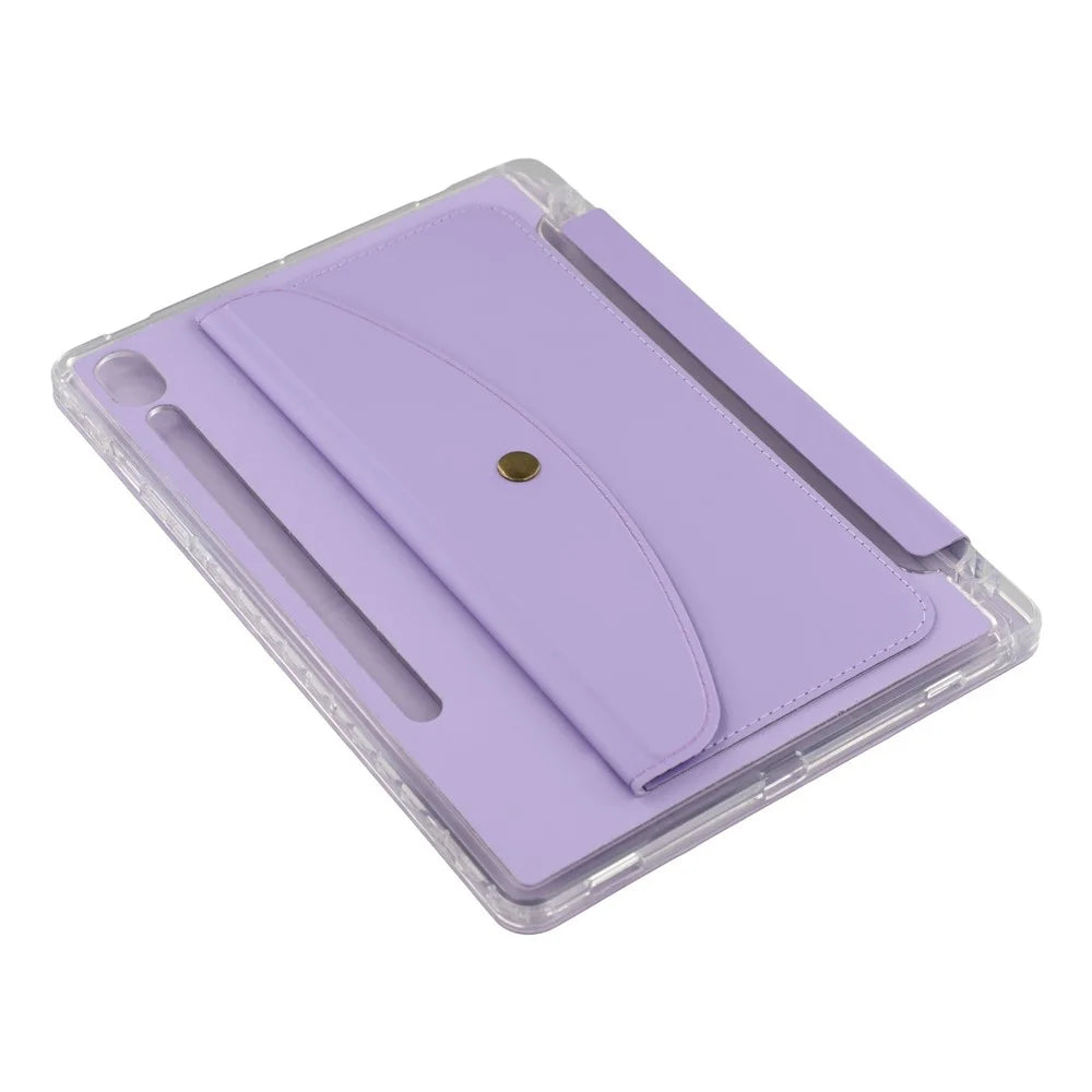 For Samsung Galaxy Tab S9 (X710, X716B, X718U) / S9 FE (X510, X516B) Case Origami Stand Wallet PU Leather Smart Tablet Cover with Pencil Slot - Purple - 4