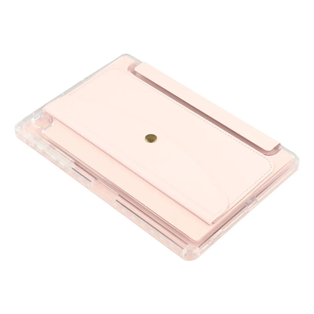 For Samsung Galaxy Tab S6 Lite (2020) (SM-P610 / P615) Case Origami Stand Wallet PU Leather Smart Tablet Cover with Pencil Slot - Pink - 4