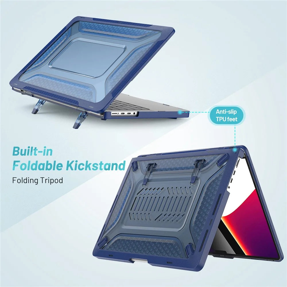 Laptop Case for MacBook Pro 14 inch (2026) A3427 A3426 / (2025) A3434 A3112 A3185 A3401 / (2024) A2918 A2992 / (2023) A2779 / (2022) / (2021) A2442 PC Front and Back Cover - Sapphire - 2