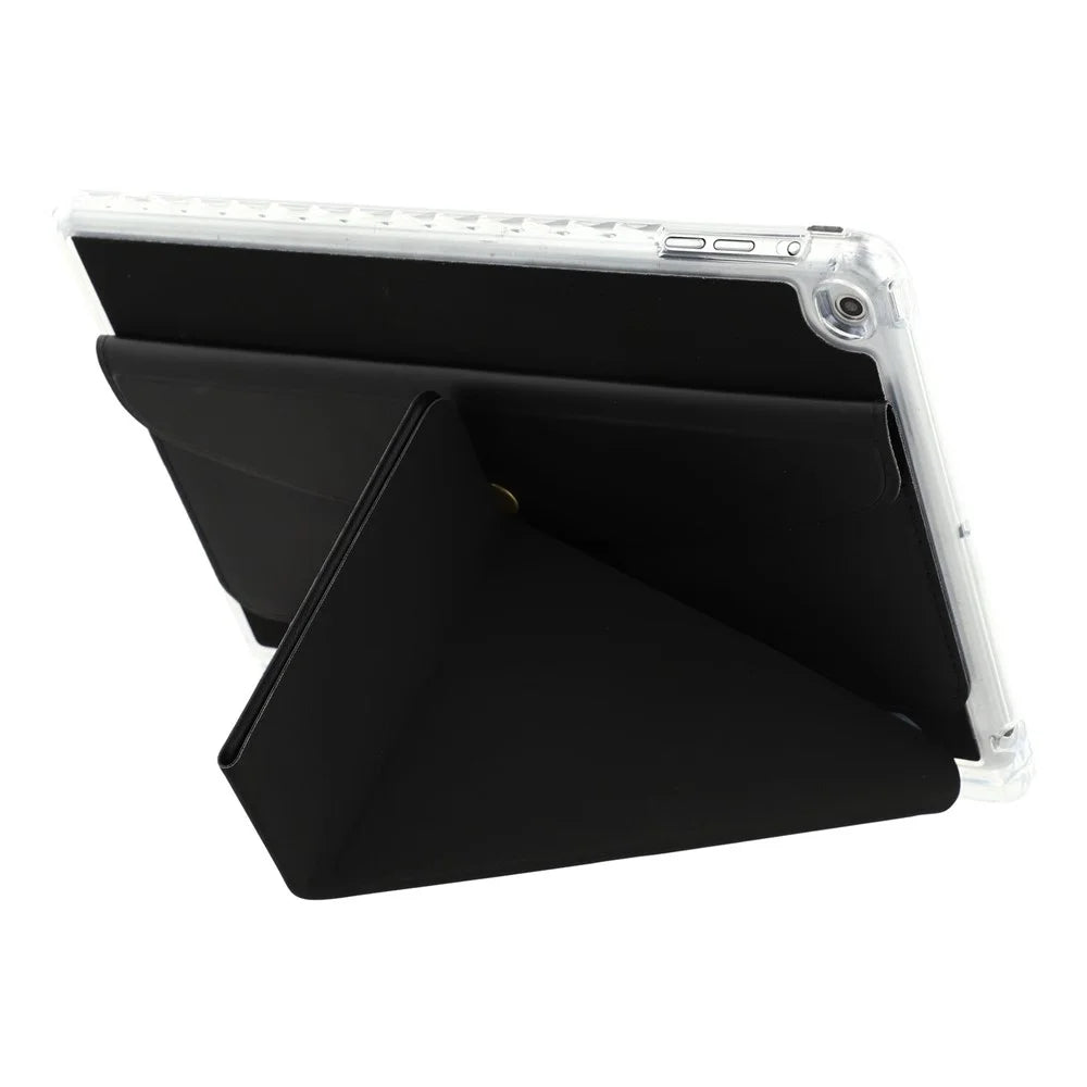 Smart Tablet Case For iPad 9.7-inch (2018) / (2017) / Air 2 / Air (2013) Origami Stand Wallet PU Leather Cover with Pencil Slot - Black - 3