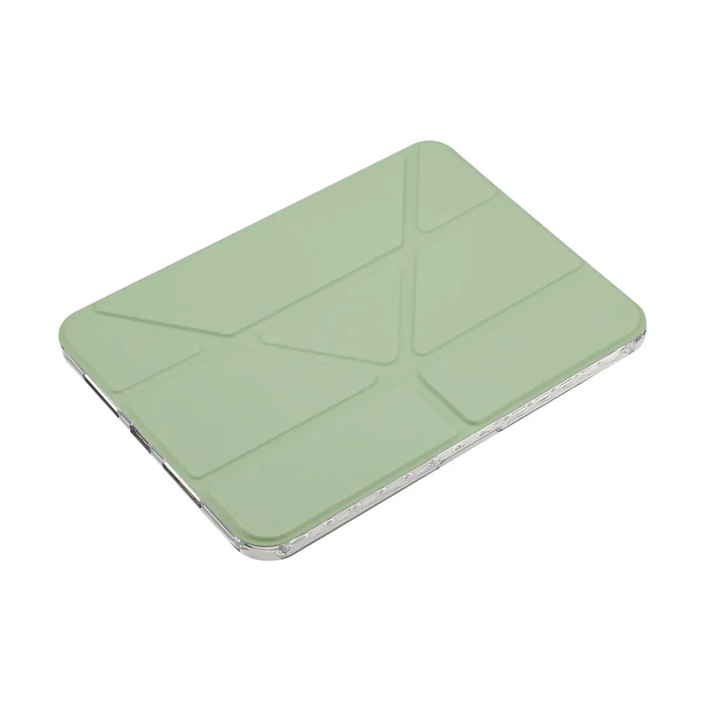 For iPad Pro 13 (2025) / 13 (2024) Case Origami Stand Wallet PU Leather Smart Tablet Cover with Pencil Slot - Green - 5