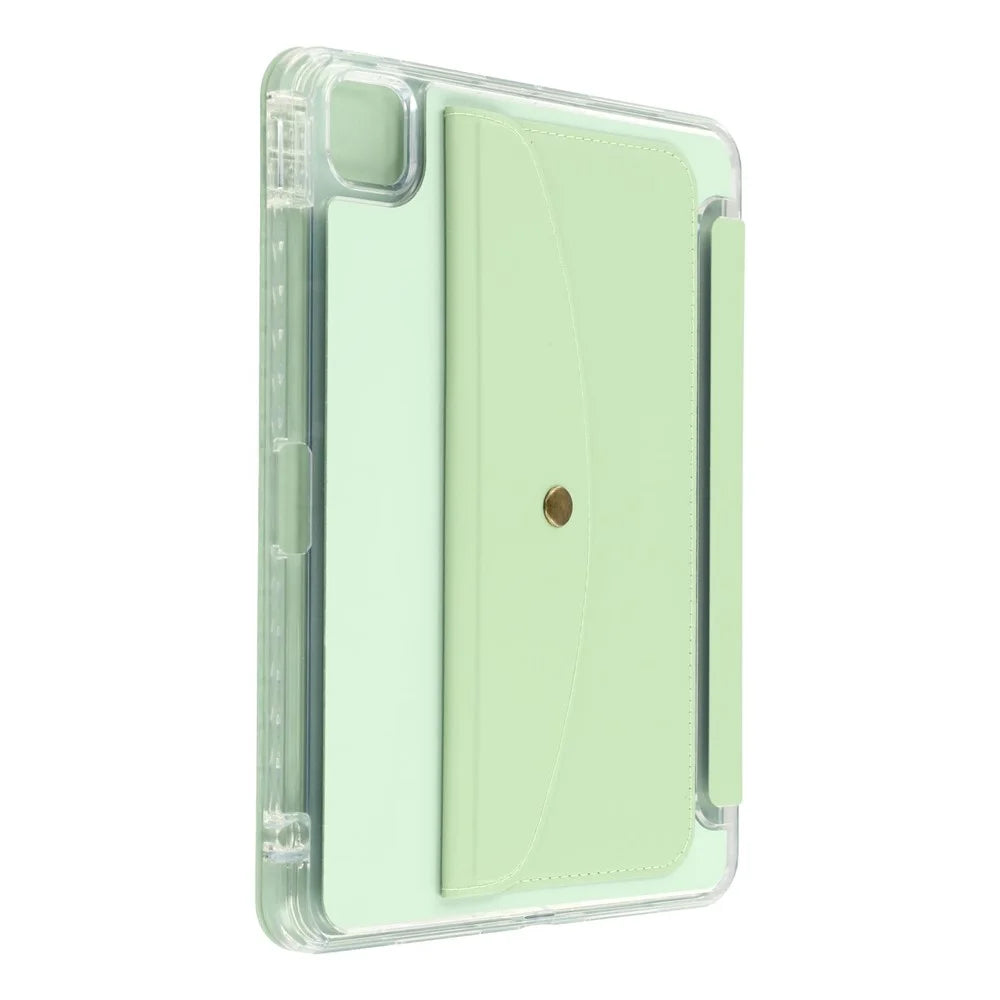 For iPad Pro 13 (2025) / 13 (2024) Case Origami Stand Wallet PU Leather Smart Tablet Cover with Pencil Slot - Green - 7