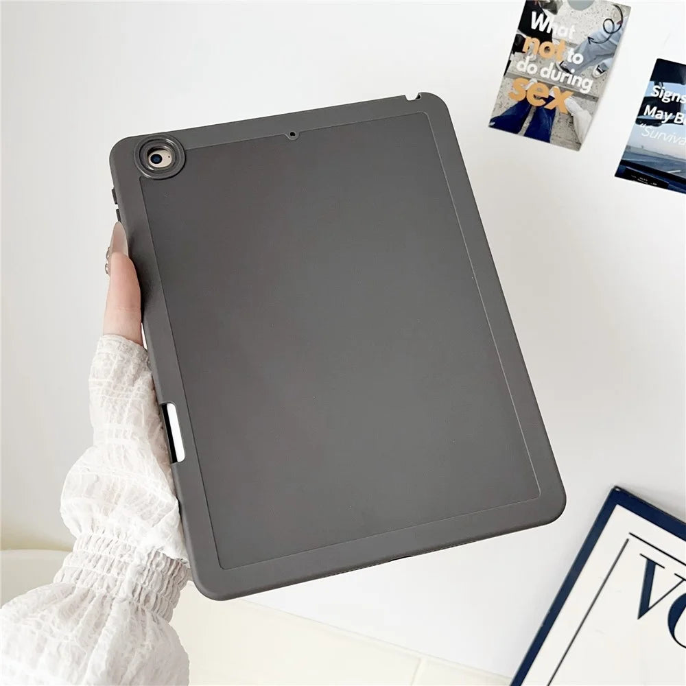Tablet Case For iPad 9.7-inch (2018)  /  (2017)  /  Air 2 Shockproof Soft TPU Cover with Pencil Holder - Grey - 2