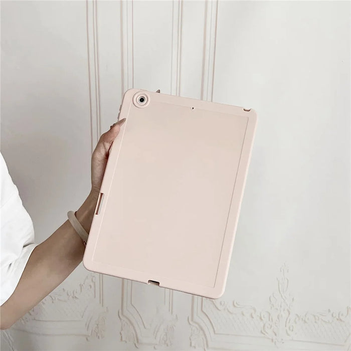 Tablet Case For iPad 10.2 (2021)  /  (2020)  /  (2019) Shockproof Soft TPU Cover with Pencil Holder - Pink - 3