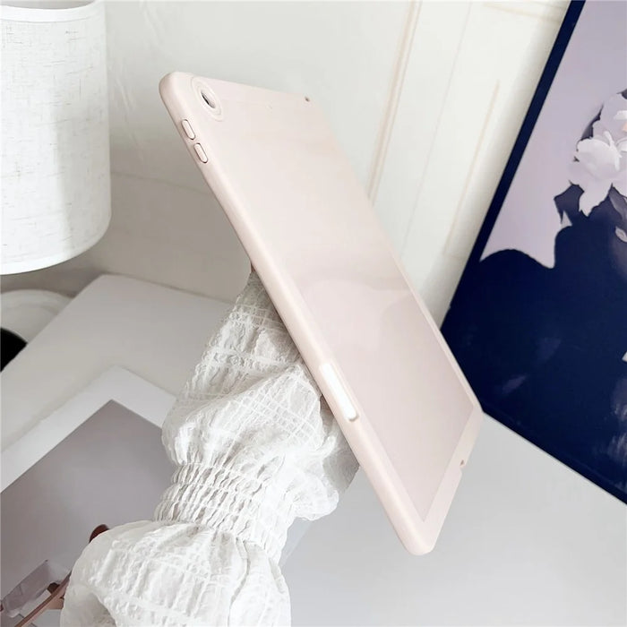Tablet Case For iPad 10.2 (2021)  /  (2020)  /  (2019) Shockproof Soft TPU Cover with Pencil Holder - Pink - 4