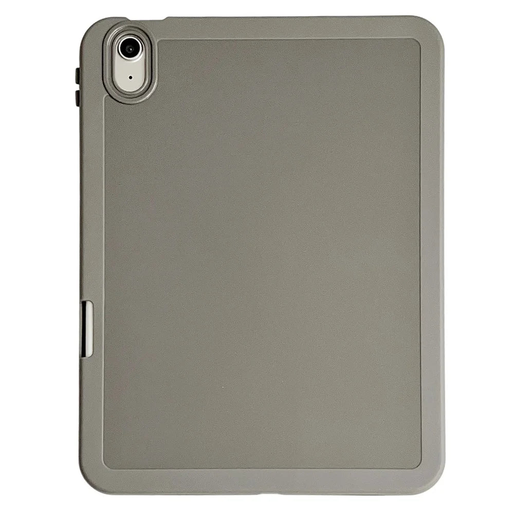 For iPad (2025)  /  10.9 (2022) Case Shockproof Soft TPU Tablet Cover with Pencil Holder - Grey - 1