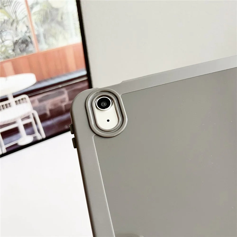 For iPad (2025)  /  10.9 (2022) Case Shockproof Soft TPU Tablet Cover with Pencil Holder - Grey - 7