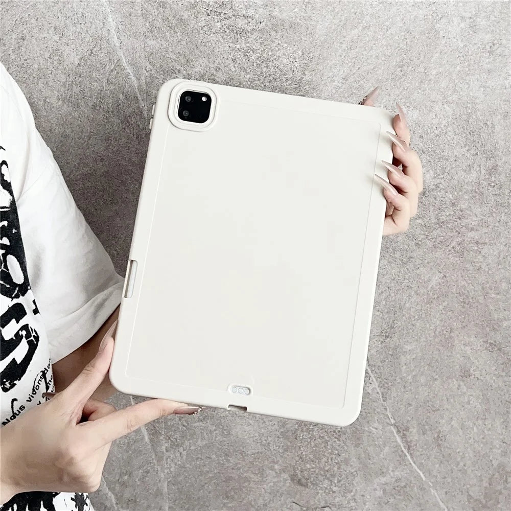 Tablet Case For iPad Pro 11 (2022)  /  (2021)  /  (2020) Shockproof Soft TPU Cover with Pencil Holder - White - 3