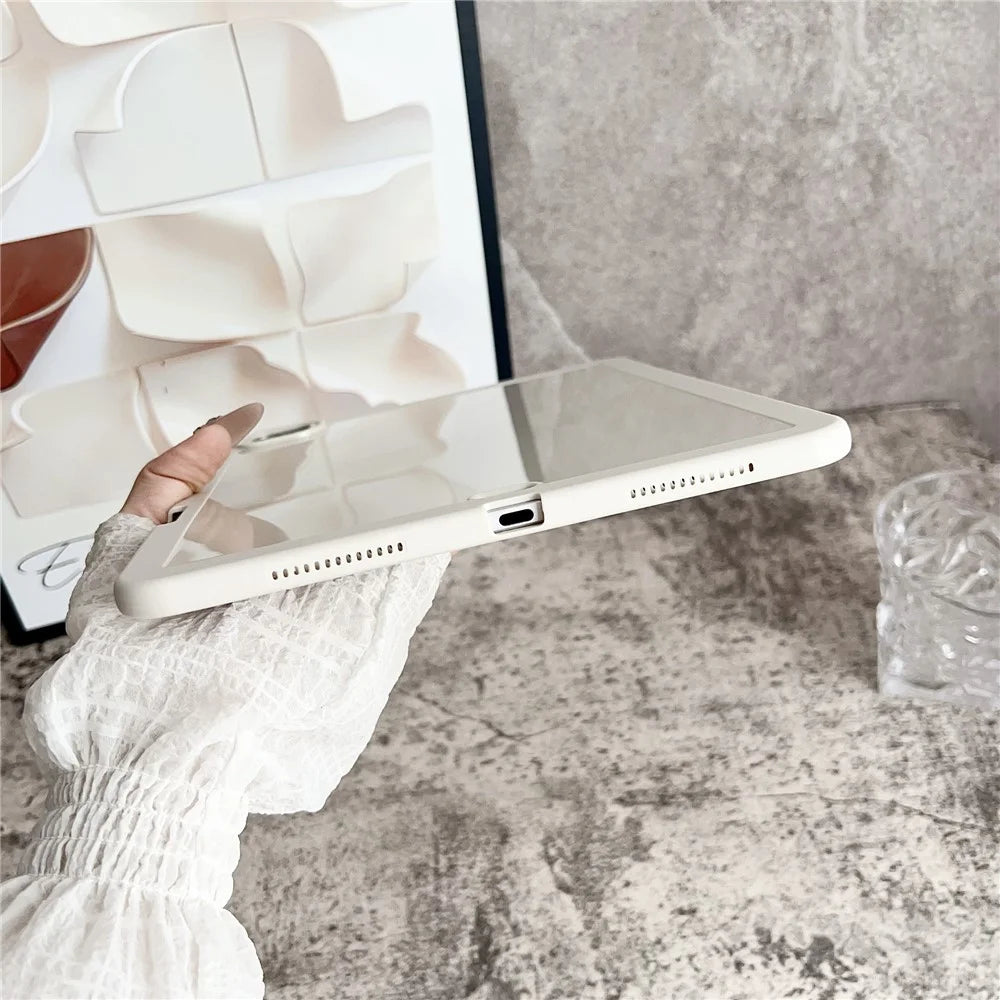 Tablet Case For iPad Pro 11 (2022)  /  (2021)  /  (2020) Shockproof Soft TPU Cover with Pencil Holder - White - 5