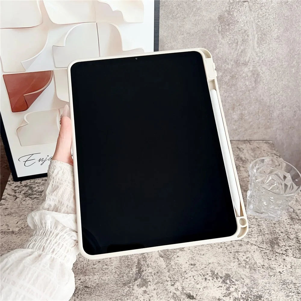 Tablet Case For iPad Pro 11 (2022)  /  (2021)  /  (2020) Shockproof Soft TPU Cover with Pencil Holder - White - 6