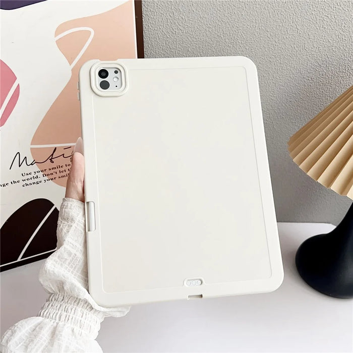 For iPad Pro 11 (2025) / 11 (2024) Case Shockproof Soft TPU Tablet Cover with Pencil Holder - White - 2