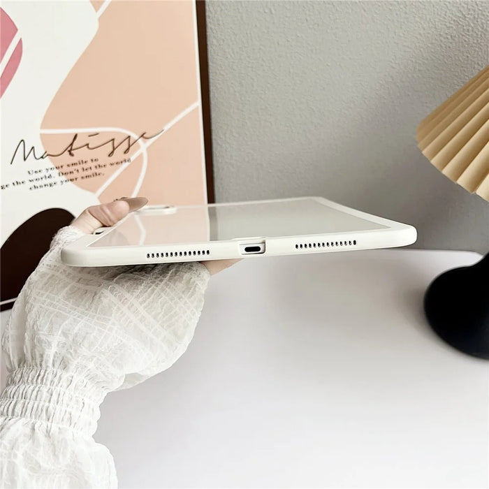 For iPad Pro 11 (2025) / 11 (2024) Case Shockproof Soft TPU Tablet Cover with Pencil Holder - White - 4