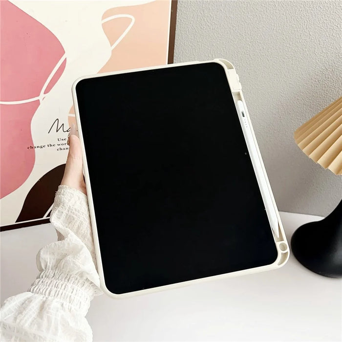 For iPad Pro 11 (2025) / 11 (2024) Case Shockproof Soft TPU Tablet Cover with Pencil Holder - White - 5