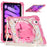 For iPad mini (2024) / (2021) Case Kickstand Hand Strap Imprint PC TPU Acrylic Cover with Shoulder Strap - Pink - 1
