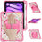 For iPad mini (2024) / (2021) Case Kickstand Hand Strap Imprint PC TPU Acrylic Cover with Shoulder Strap - Pink - 2