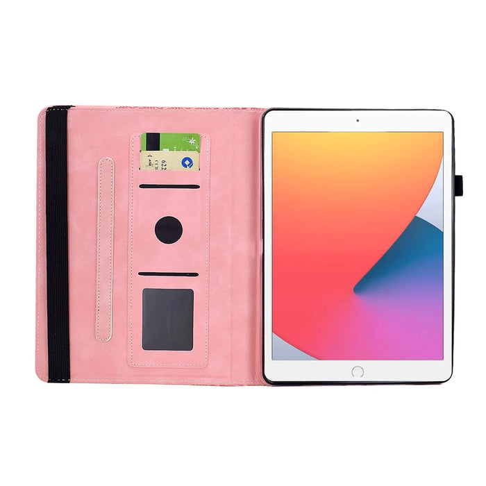 Tablet Case For iPad 10.2 (2020) / (2019) / Air 10.5 inch (2019) / Pro 10.5-inch (2017) Rotating Stand Building Block Imprinted Leather Cover - Pink - 2