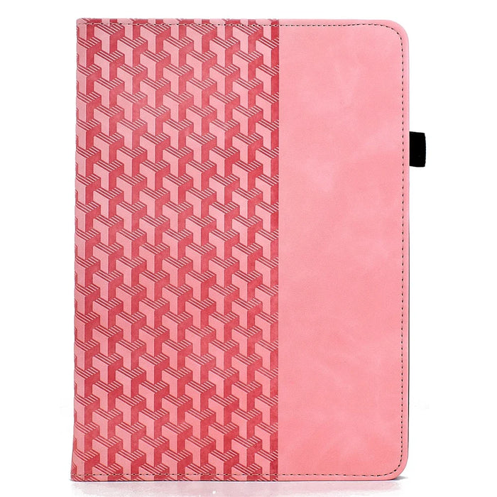 Tablet Case For iPad 10.2 (2020) / (2019) / Air 10.5 inch (2019) / Pro 10.5-inch (2017) Rotating Stand Building Block Imprinted Leather Cover - Pink - 7
