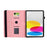 For iPad (2025)  /  10.9 (2022) Case Rotating Stand Building Block Imprinted Leather Tablet Cover - Pink - 2