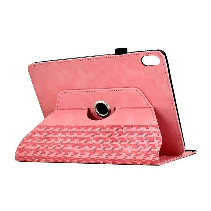 For iPad (2025)  /  10.9 (2022) Case Rotating Stand Building Block Imprinted Leather Tablet Cover - Pink - 4
