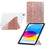 For iPad (2025)  /  10.9 (2022) Case Y-Fold Stand Glitter Leather TPU Acrylic Clear Tablet Cover - Rose Gold - 1