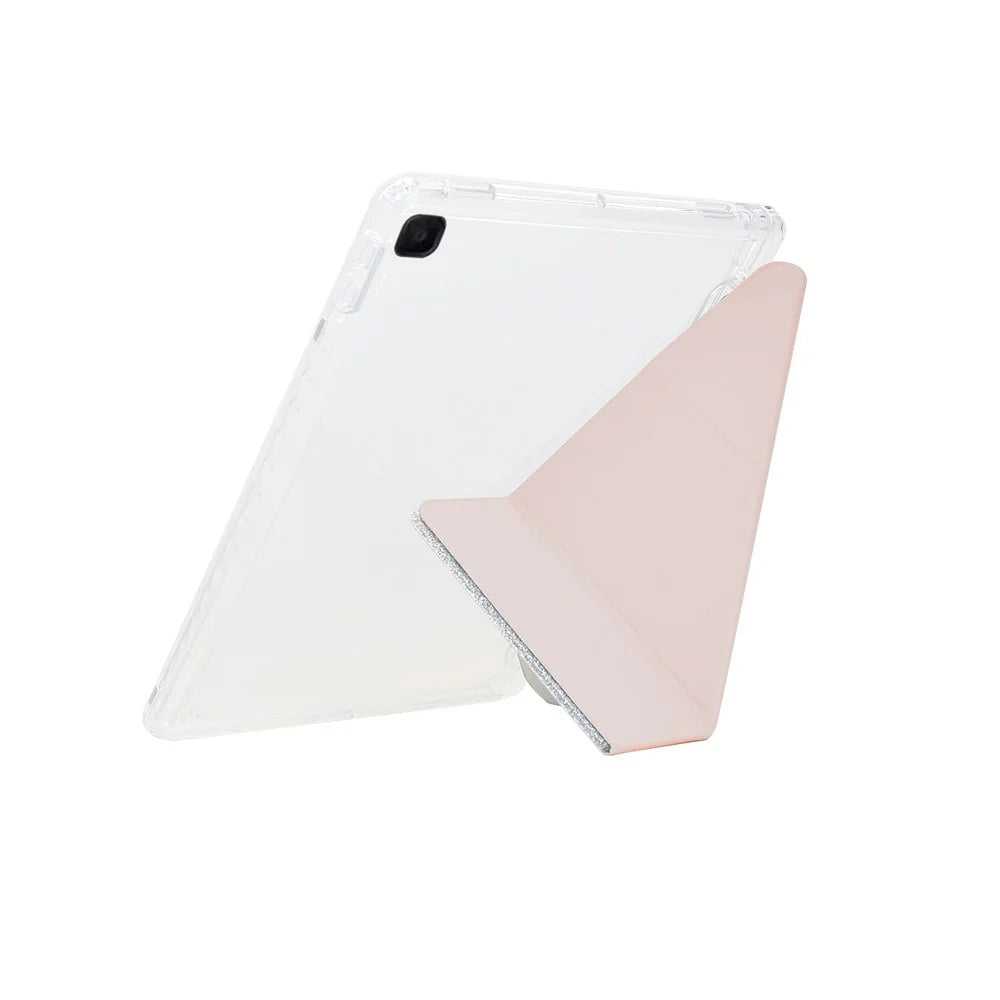 Tablet Case For Samsung Galaxy Tab S6 Lite (2024)  /  (2022)  /  (2020) P610 P615 Y-Fold Stand Glitter Leather TPU Acrylic Clear Cover - Rose Gold - 5