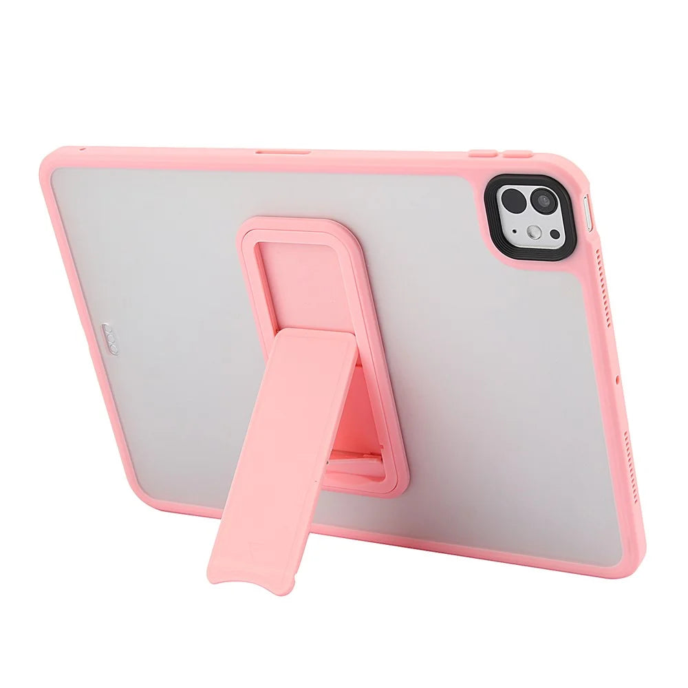 For iPad Pro 13 (2025) / 13 (2024) Case with Kickstand TPU + PC Skin-Touch Tablet Cover - Pink - 2