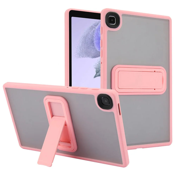 For Samsung Galaxy Tab A7 Lite 8.7-inch Case with Kickstand TPU + PC Skin-Touch Tablet Cover - Pink - 1