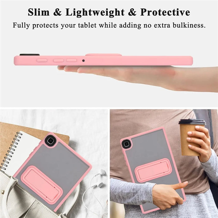 For Samsung Galaxy Tab A7 Lite 8.7-inch Case with Kickstand TPU + PC Skin-Touch Tablet Cover - Pink - 4