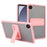 For Samsung Galaxy Tab A9 Case with Kickstand TPU + PC Skin-Touch Tablet Cover - Pink - 1