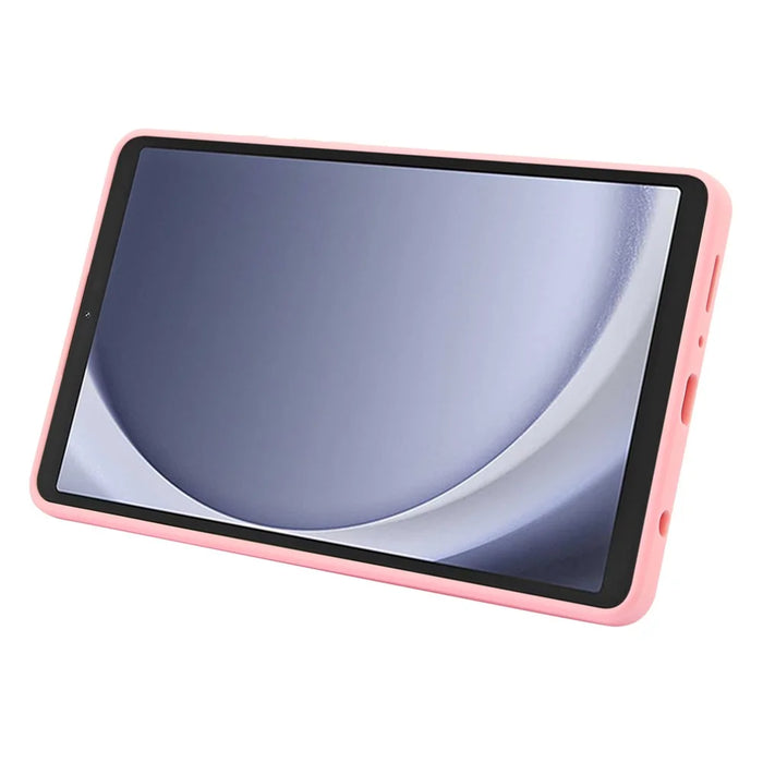 For Samsung Galaxy Tab A9 Case with Kickstand TPU + PC Skin-Touch Tablet Cover - Pink - 3