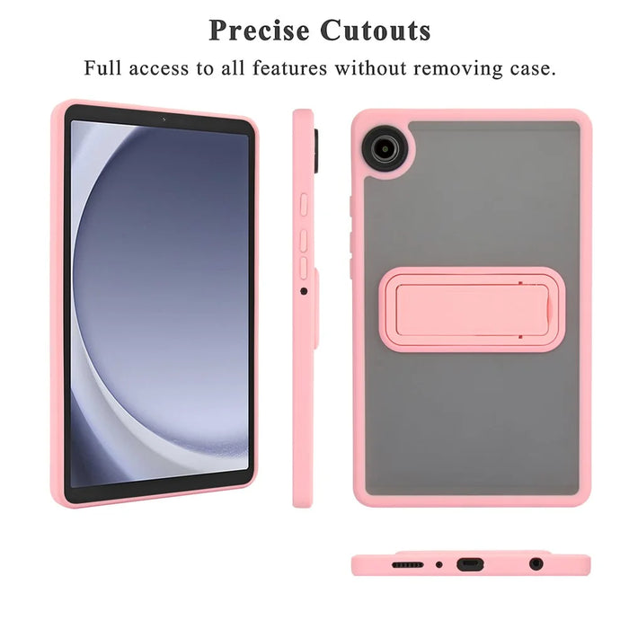 For Samsung Galaxy Tab A9 Case with Kickstand TPU + PC Skin-Touch Tablet Cover - Pink - 5