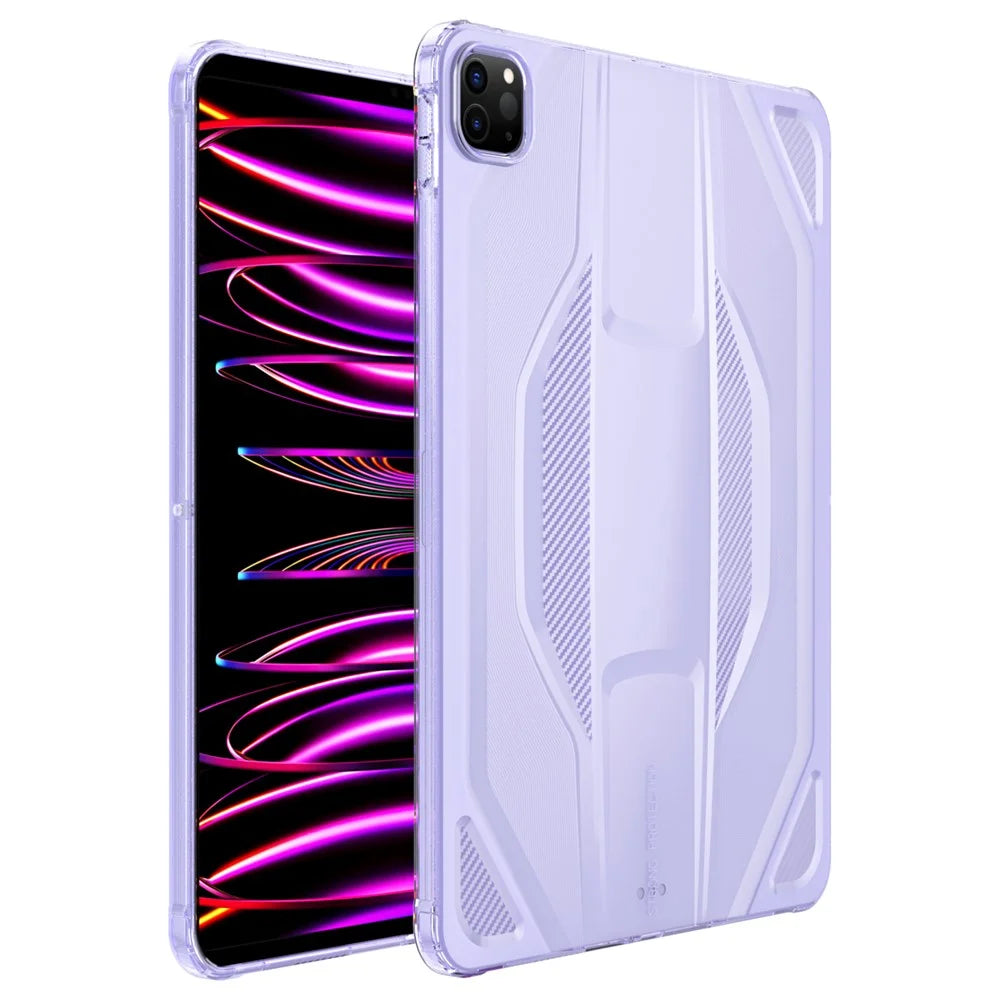 For iPad Pro 11 (2025) / 11 (2024) Case Anti Drop Clear TPU Tablet Cover - Transparent Purple - 1