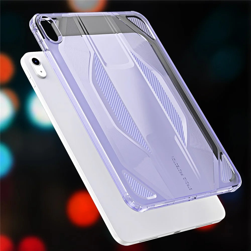 For iPad (2025) / iPad 10.9 (2022) Case Anti Drop Clear TPU Tablet Cover - Transparent Purple - 2