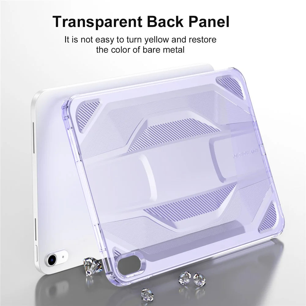 For iPad (2025) / iPad 10.9 (2022) Case Anti Drop Clear TPU Tablet Cover - Transparent Purple - 6