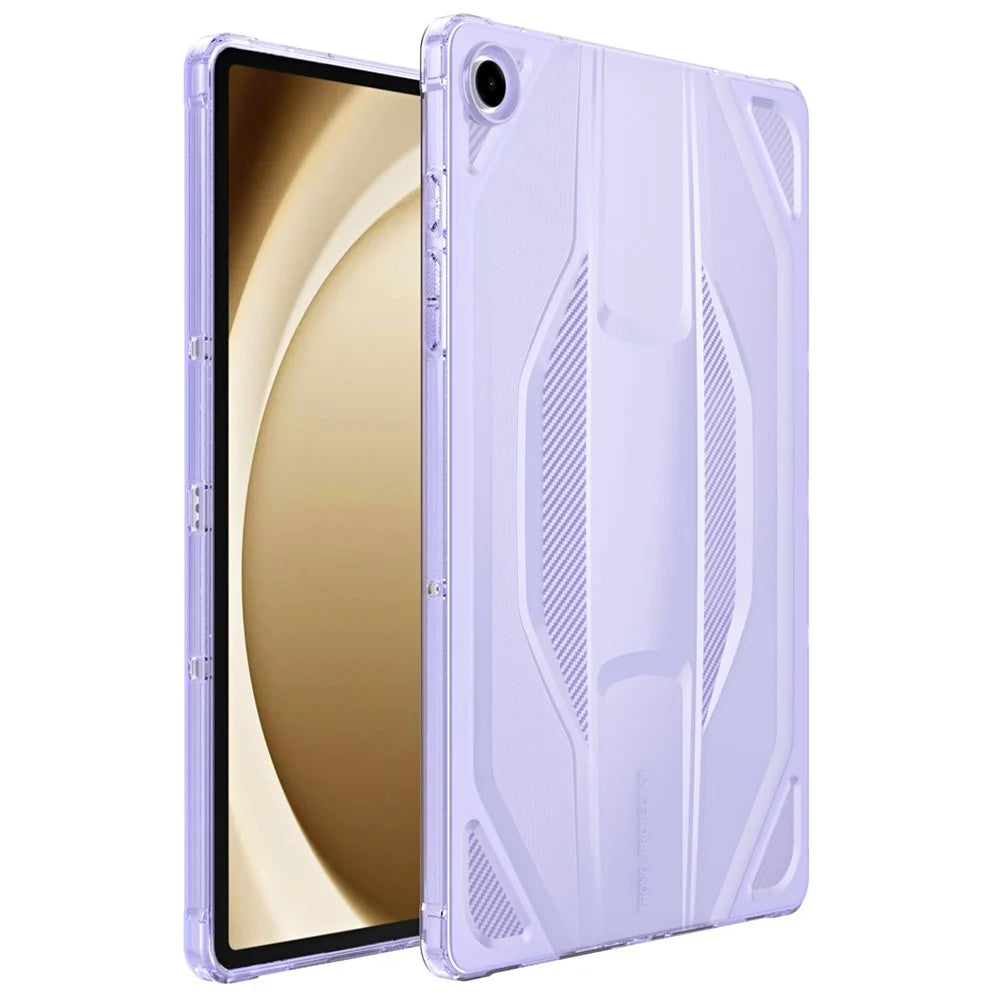For Samsung Galaxy Tab A9+ Case Anti Drop Clear TPU Tablet Cover - Transparent Purple - 1
