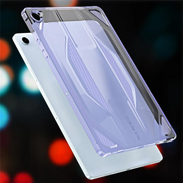 For Samsung Galaxy Tab A9+ Case Anti Drop Clear TPU Tablet Cover - Transparent Purple - 2