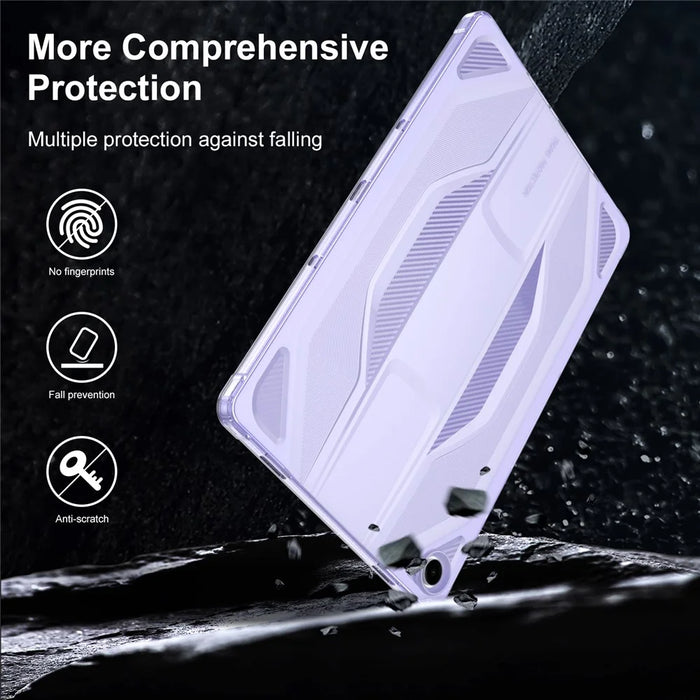 For Samsung Galaxy Tab A9+ Case Anti Drop Clear TPU Tablet Cover - Transparent Purple - 3