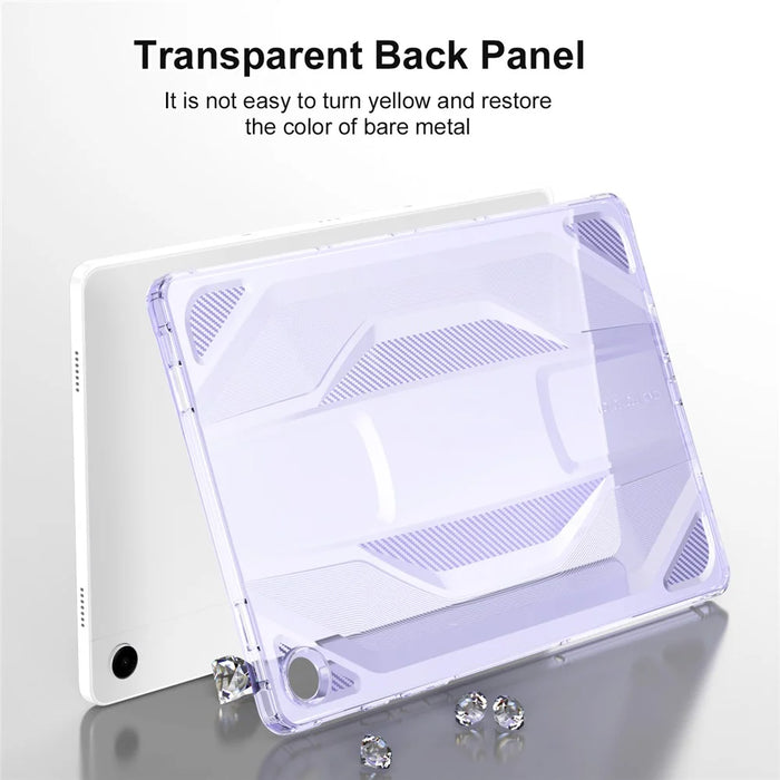 For Samsung Galaxy Tab A9+ Case Anti Drop Clear TPU Tablet Cover - Transparent Purple - 6