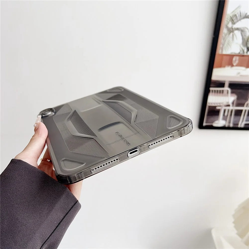 For iPad mini (2024) / (2021) Case Anti Drop Clear TPU Tablet Cover - Transparent Black - 3