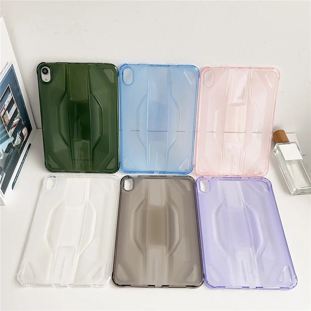 For iPad mini (2024) / (2021) Case Anti Drop Clear TPU Tablet Cover - Transparent Black - 7