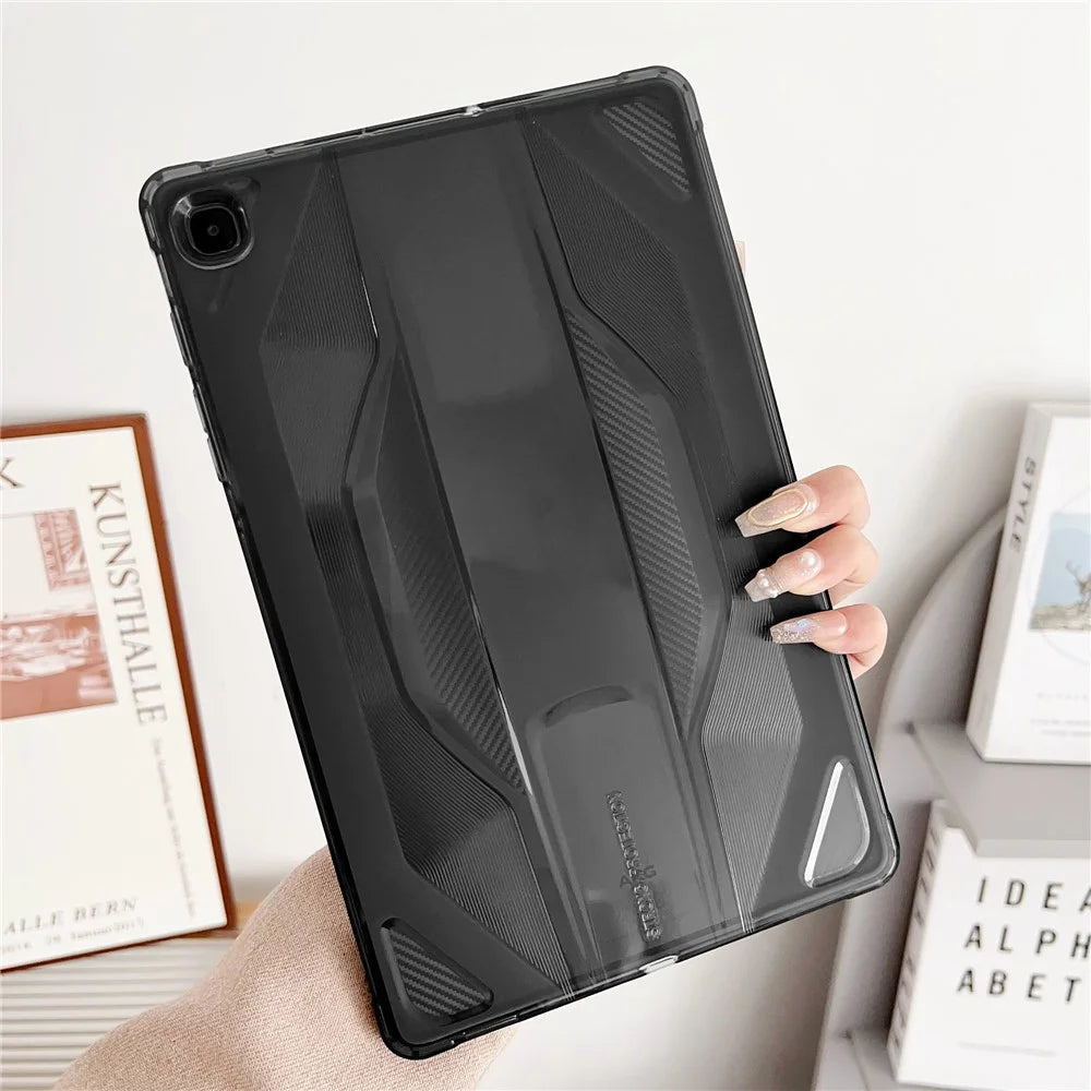 For Samsung Galaxy Tab S6 Lite (2024) / (2022) / (2020) Case Anti Drop Clear TPU Tablet Cover - Transparent Black - 2