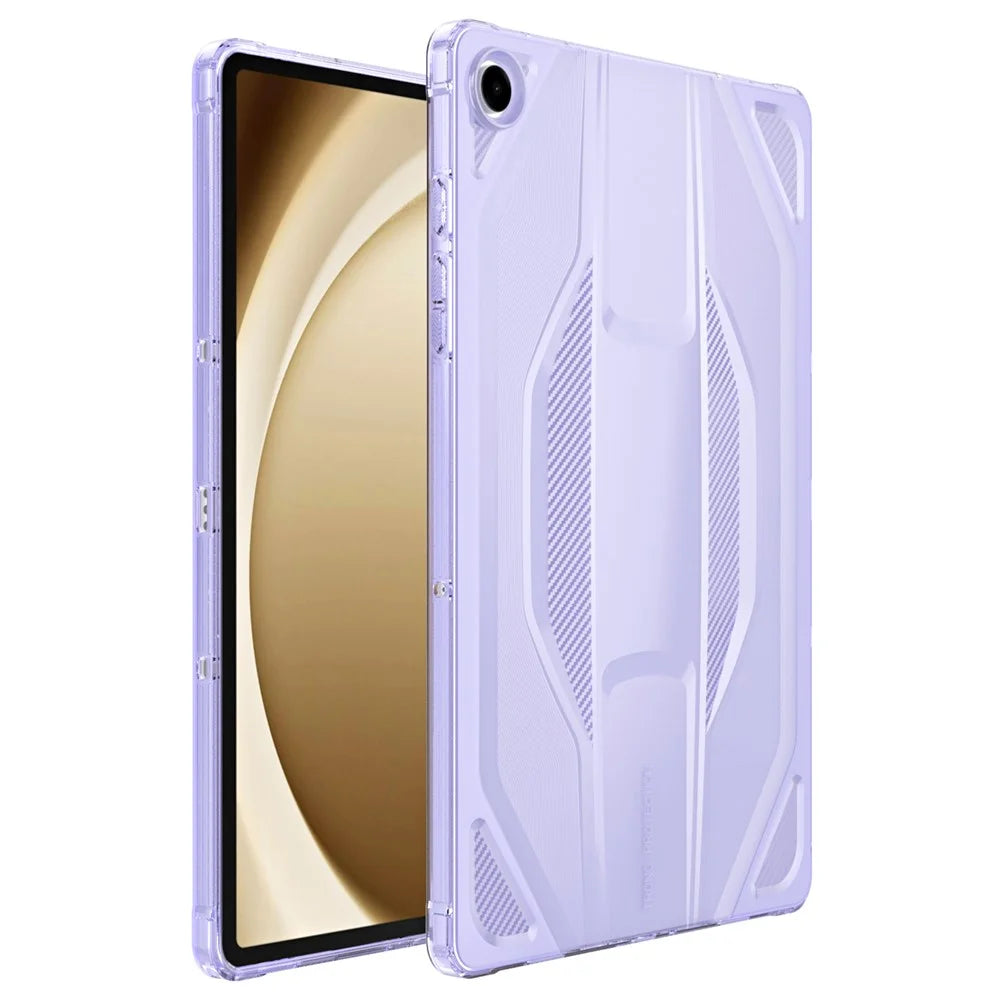 For Samsung Galaxy Tab A9 Case Anti Drop Clear TPU Tablet Cover - Transparent Purple - 1