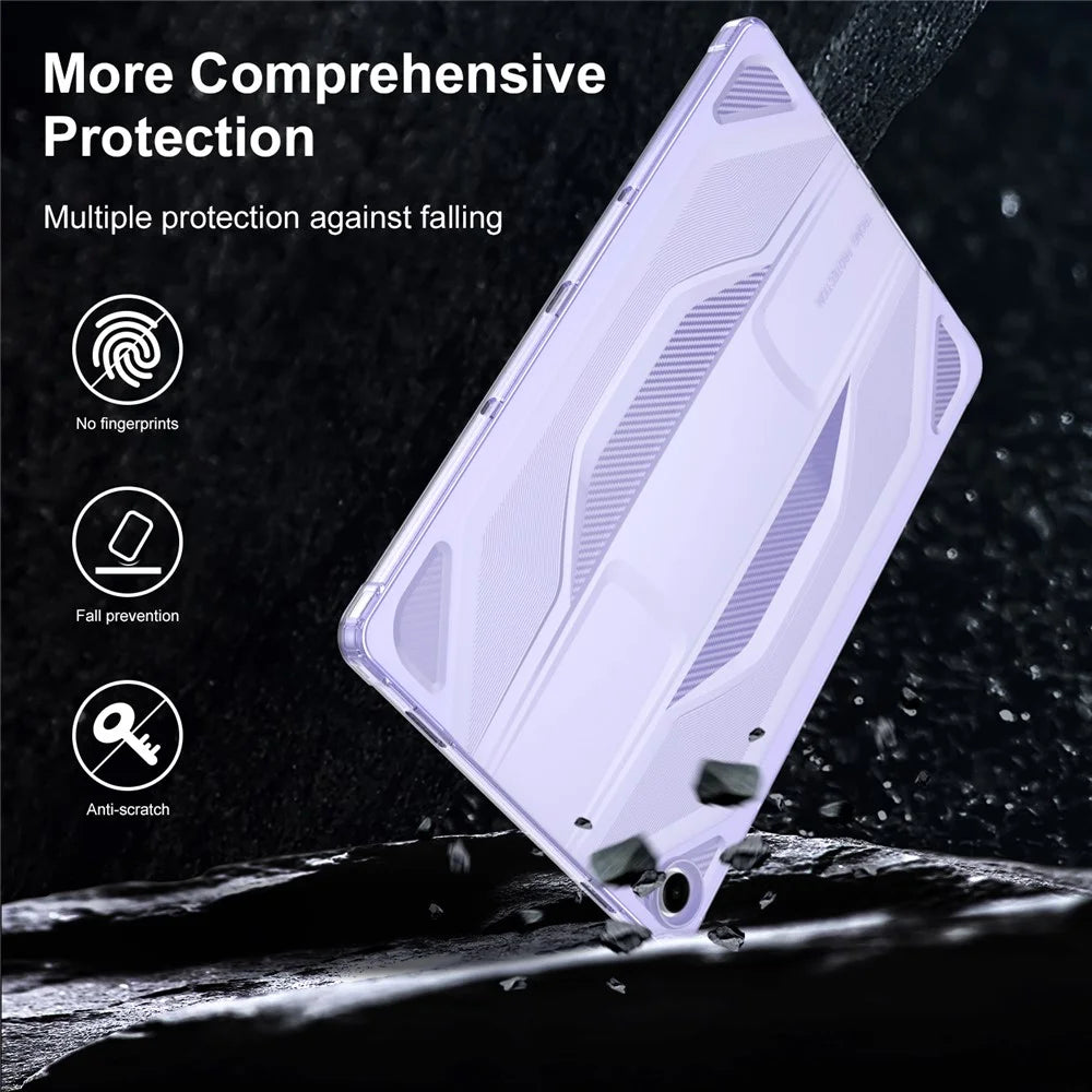 For Samsung Galaxy Tab A9 Case Anti Drop Clear TPU Tablet Cover - Transparent Purple - 3