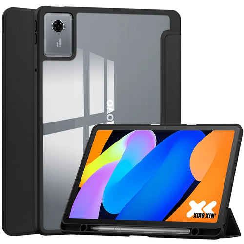 For Lenovo Tab K11 Gen 2 / Idea Tab / Xiaoxin Pad 11 2025 Case Clear Acrylic Leather Tablet Cover Support Auto Sleep  /  Wake - Black - 1