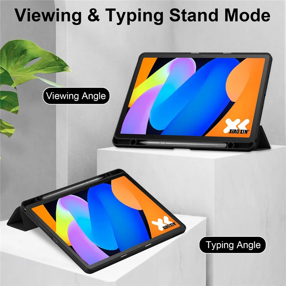 For Lenovo Tab K11 Gen 2 / Idea Tab / Xiaoxin Pad 11 2025 Case Clear Acrylic Leather Tablet Cover Support Auto Sleep  /  Wake - Black - 2