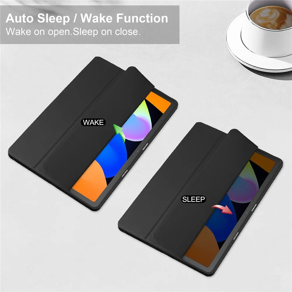 For Lenovo Tab K11 Gen 2 / Idea Tab / Xiaoxin Pad 11 2025 Case Clear Acrylic Leather Tablet Cover Support Auto Sleep  /  Wake - Black - 3