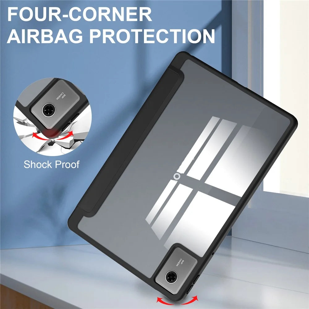 For Lenovo Tab K11 Gen 2 / Idea Tab / Xiaoxin Pad 11 2025 Case Clear Acrylic Leather Tablet Cover Support Auto Sleep  /  Wake - Black - 5