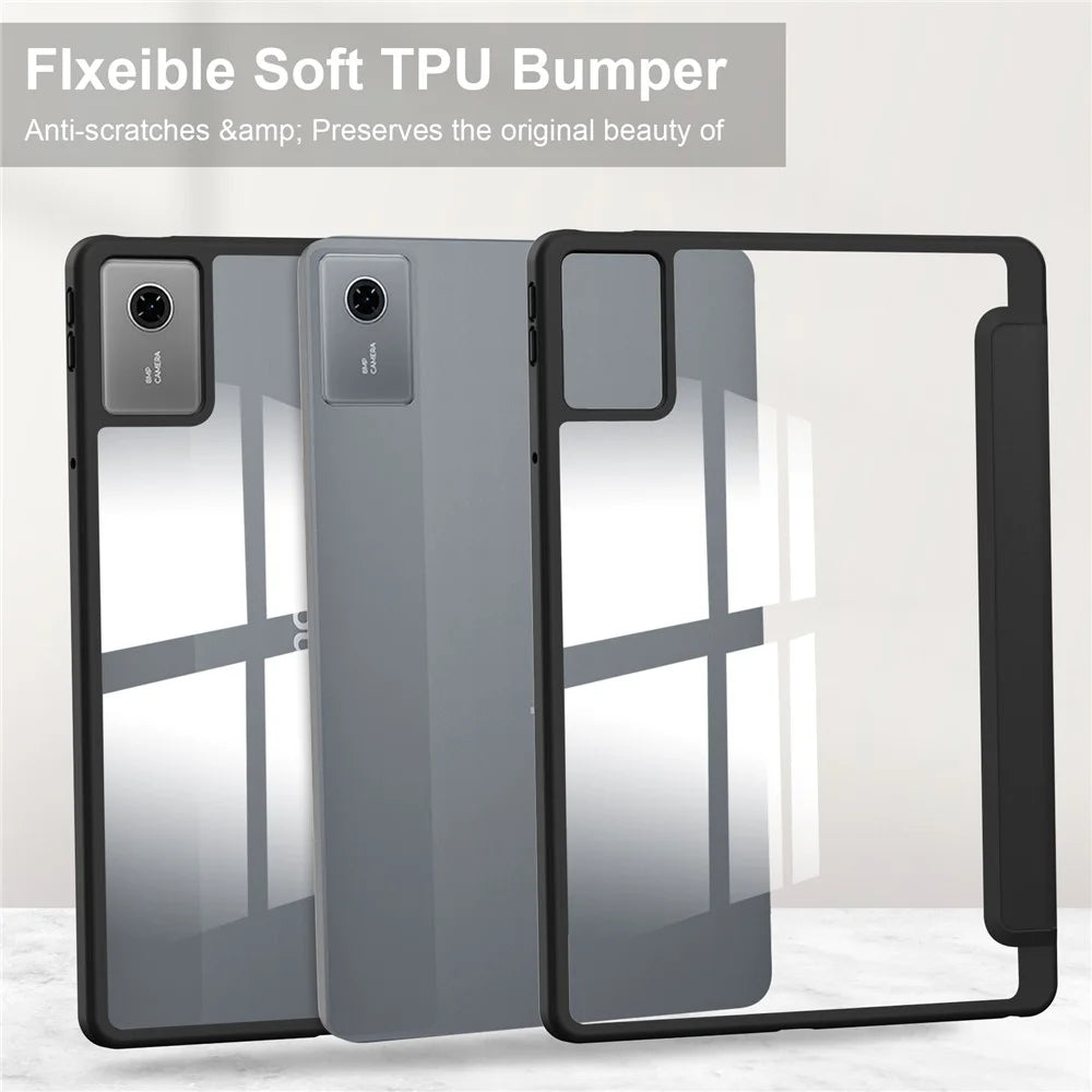 For Lenovo Tab K11 Gen 2 / Idea Tab / Xiaoxin Pad 11 2025 Case Clear Acrylic Leather Tablet Cover Support Auto Sleep  /  Wake - Black - 6