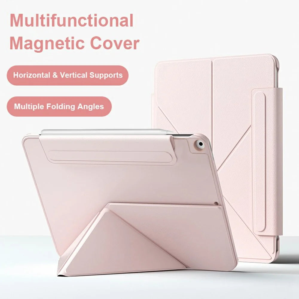 Smart Tablet Case For iPad 10.2 (2021) / (2020) / (2019) Double-Sided Magnetic Closure Leather Cover - Pink - 2