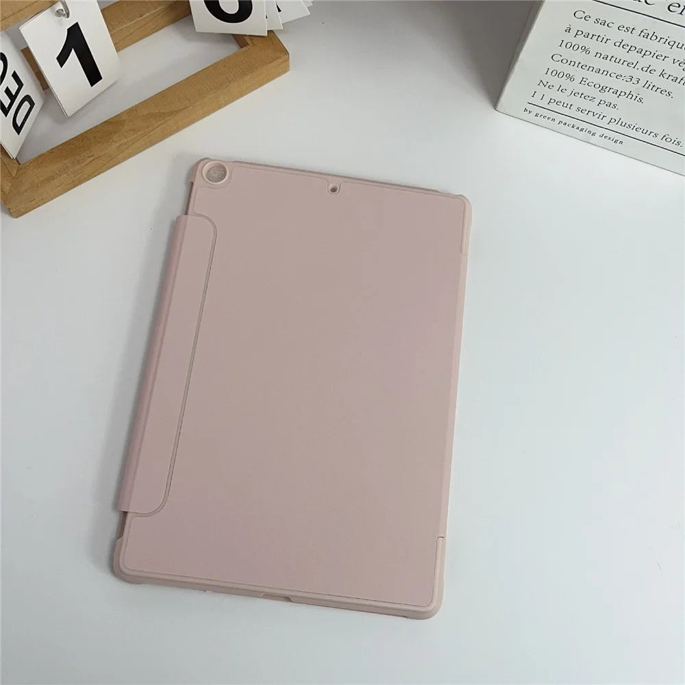 Smart Tablet Case For iPad 10.2 (2021) / (2020) / (2019) Double-Sided Magnetic Closure Leather Cover - Pink - 7